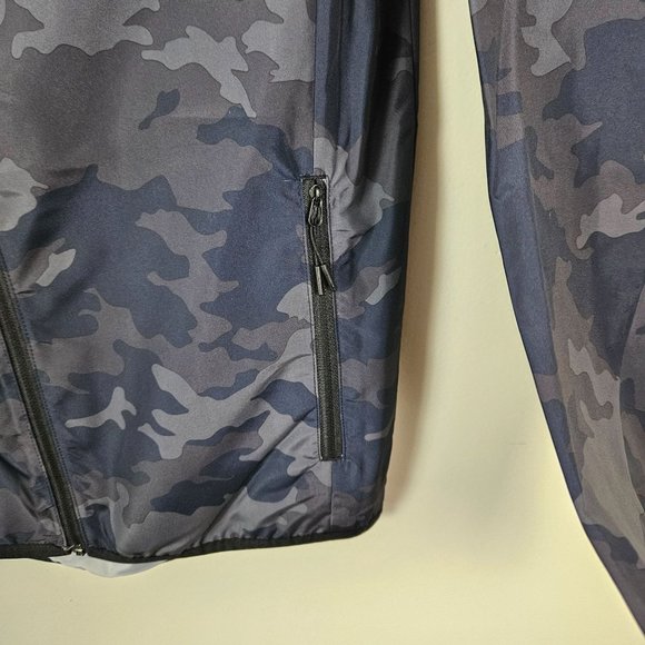 All In Motion Men Jacket Size Small Hooded Camo Blue Lightweight Water Repellent - Picture 5 of 11